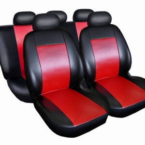 Huse Scaune Auto Opel Astra H Piele Eco Negru/Rosu