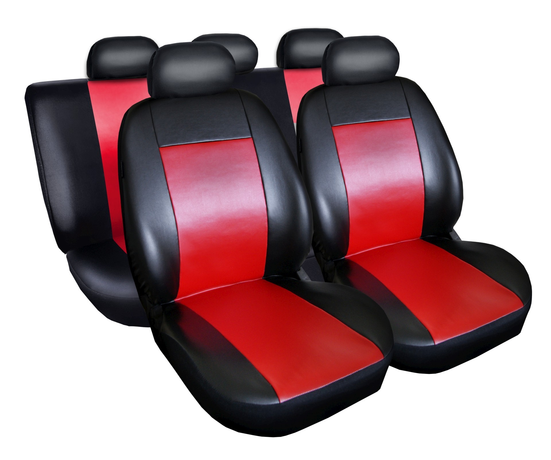 HUSE SCAUNE AUTO VOLKSWAGEN TOUAREG PIELE ECO Rosu/Negru