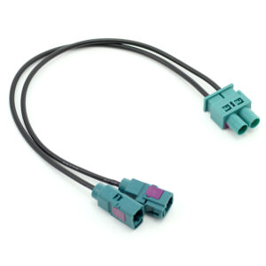 Adaptor antenă Double-FAKRA(tată) -> 2 x Fakra-Z(mamă) AUDI - MERCEDES-BENZ - SEAT - SKODA - VW CITROEN - PEUGEOT - RENAULT
