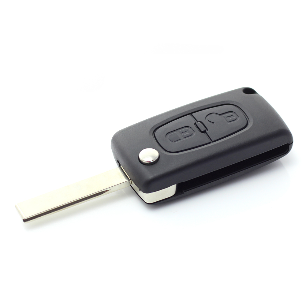 Citroen / Peugeot 407 - Carcasa tip cheie briceag cu 2 butoane, lama HU83-SH2 fara suport baterie - imagine 3