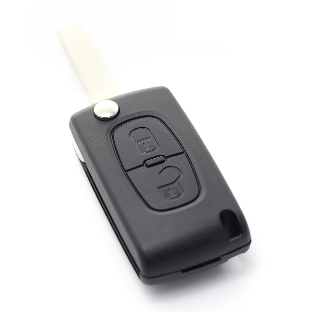 Citroen / Peugeot 407 - Carcasa tip cheie briceag cu 2 butoane, lama HU83-SH2 fara suport baterie - imagine 4