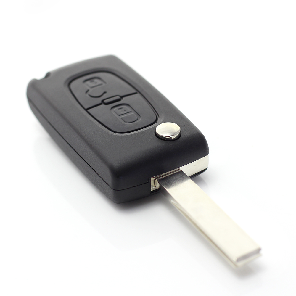Citroen / Peugeot 407 - Carcasa tip cheie briceag cu 2 butoane, lama HU83-SH2 fara suport baterie - imagine 5