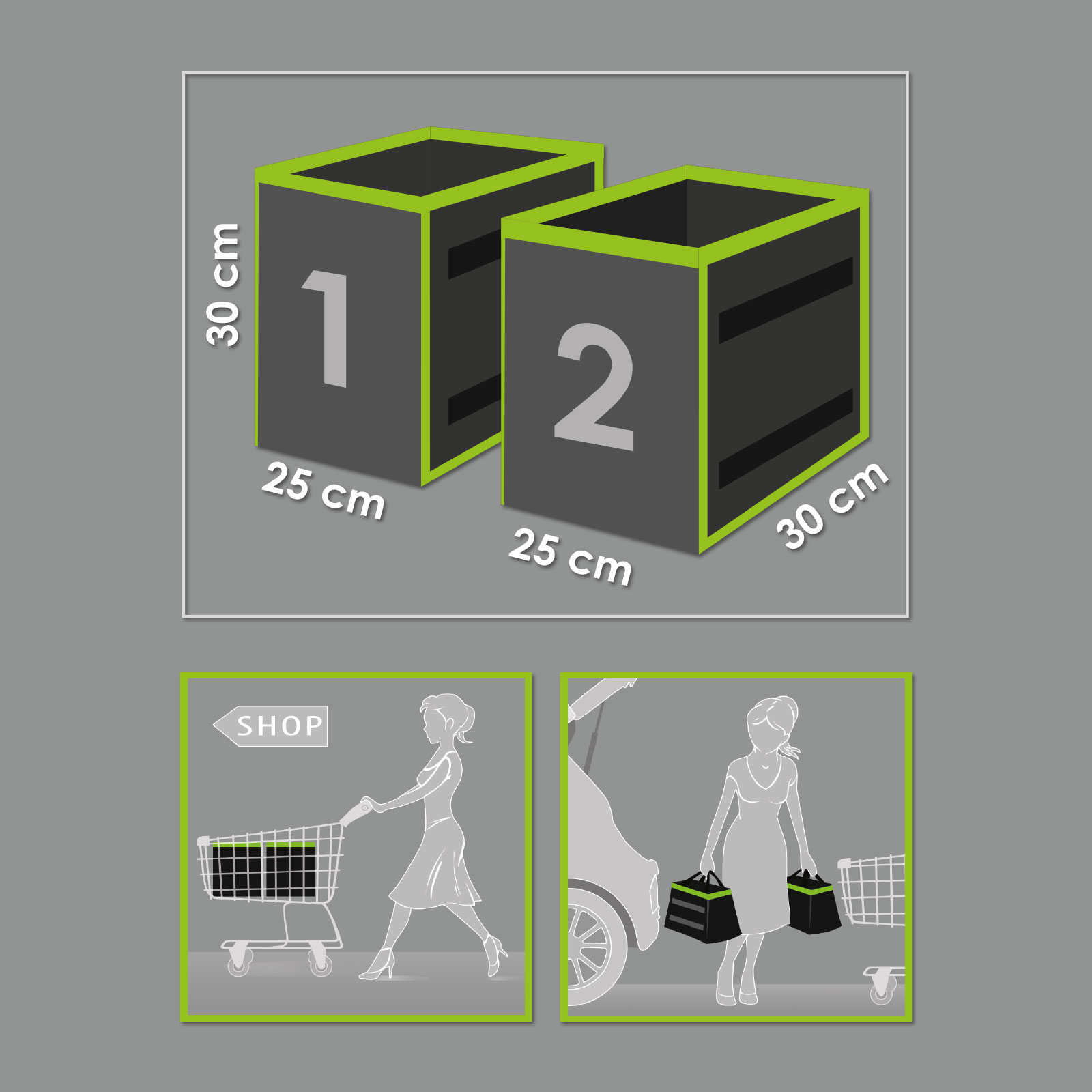 Organizator auto pt. portbagaj, 2 buc. 25 x 30 x 30 cm - imagine 3