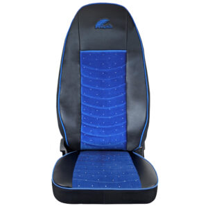HUSE SCAUNE VOLVO EURO 5 PIELE ECOLOGICA NEAGRA + VELVET ALBASTRU