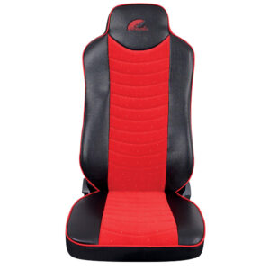 HUSE SCAUNE PENTRU MERCEDES ACTROS EURO 5 1844 MP2 MP3 MP4 PIELE ECOLOGICA NEAGRA + VELVET ROSU