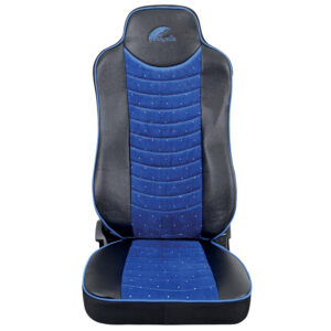 HUSE SCAUNE PENTRU MERCEDES ACTROS EURO 5 1844 MP2 MP3 MP4 PIELE ECOLOGICA NEAGRA + VELUR ALBASTRU