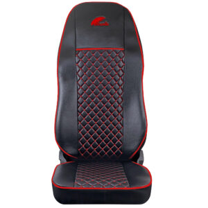 HUSE SCAUNE PENTRU MERCEDES ACTROS EURO 5 1844 MP2 MP3 MP4 PIELE ECOLOGICA NEAGRA + ROSU