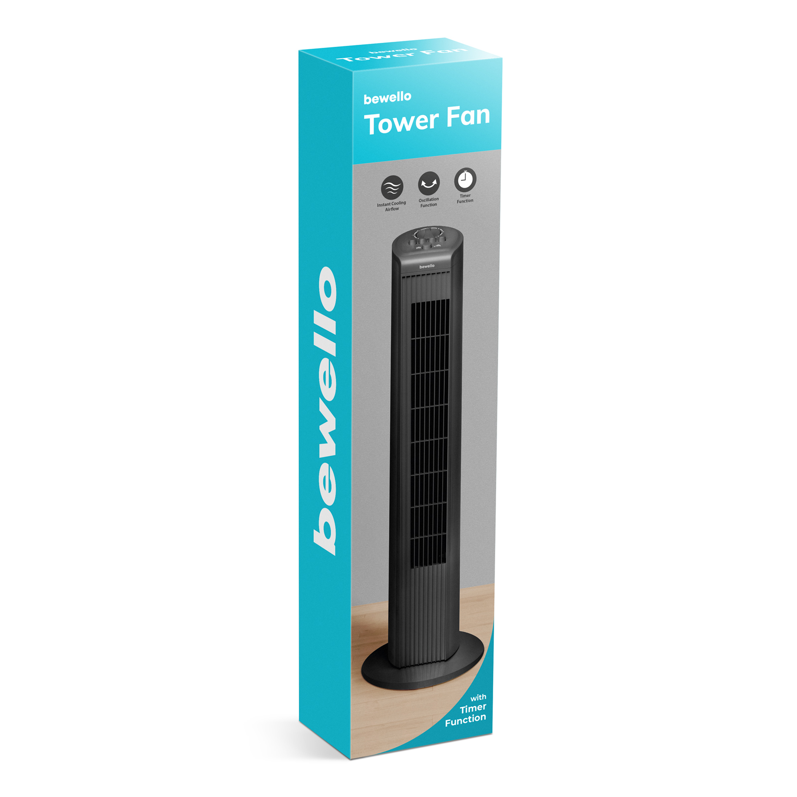 Ventilator coloană - 220-240V, 45 W - negru - imagine 4