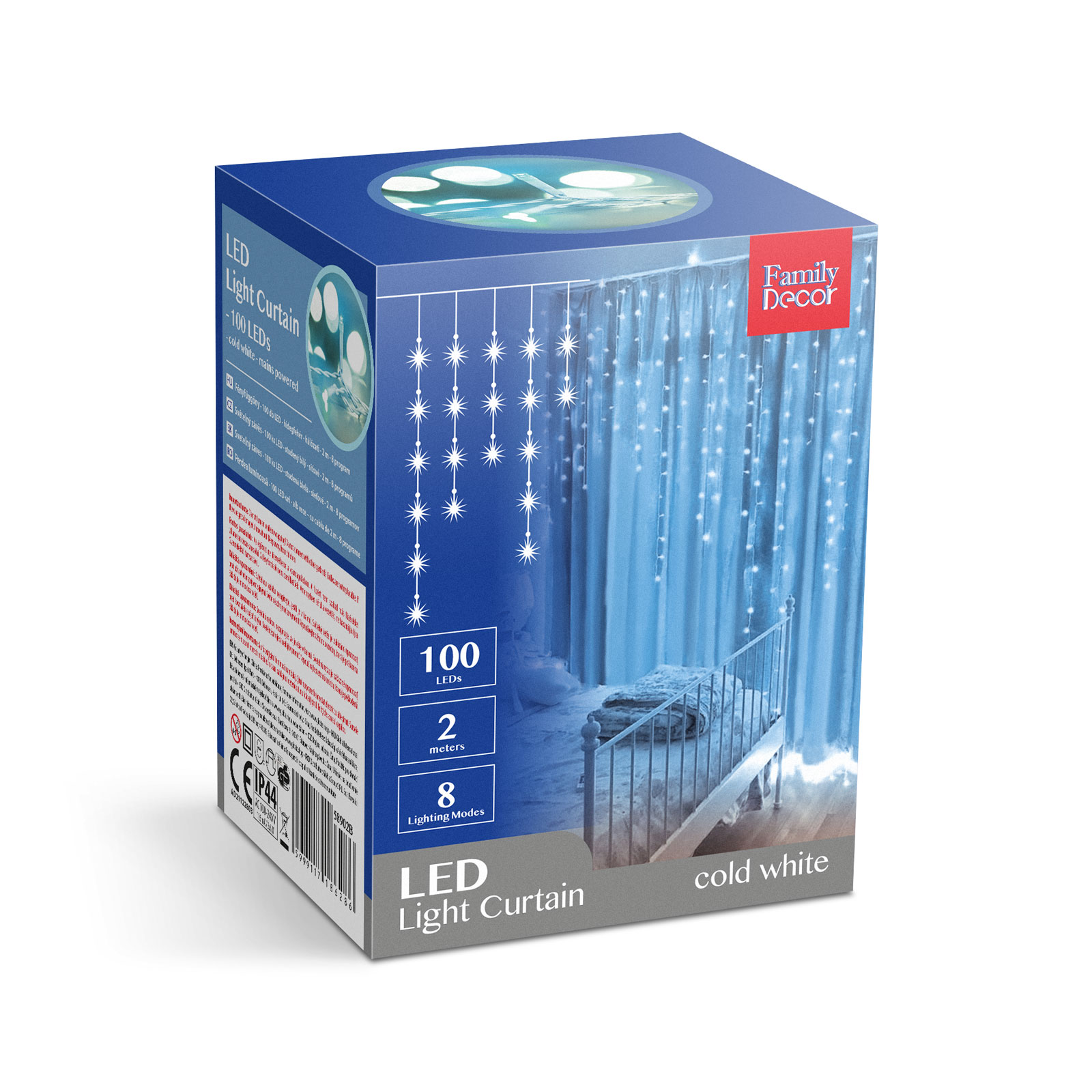 Perdea luminoasă - 100 LEDuri - alb rece - IP44 - 2,2 m - 8 programe - imagine 6