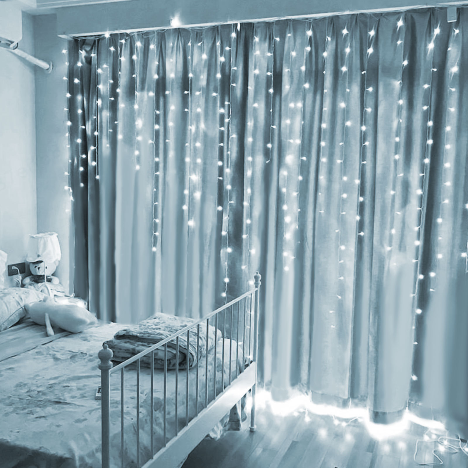 Perdea luminoasă - 100 LEDuri - alb rece - IP44 - 2