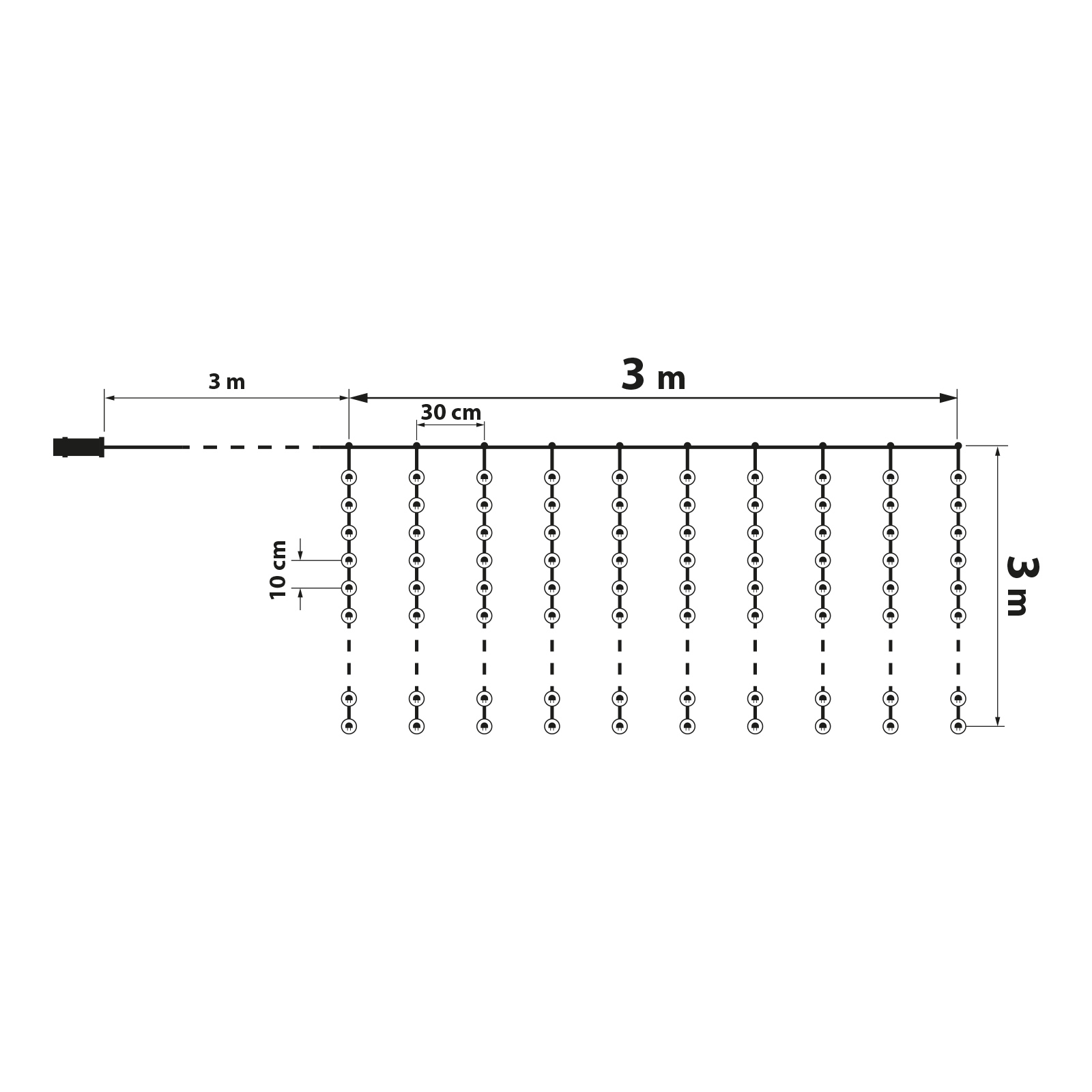 Plasă luminoasă LED - 300 LEDuri - 3 x 3 m - 230V - cu telecomandă - imagine 4