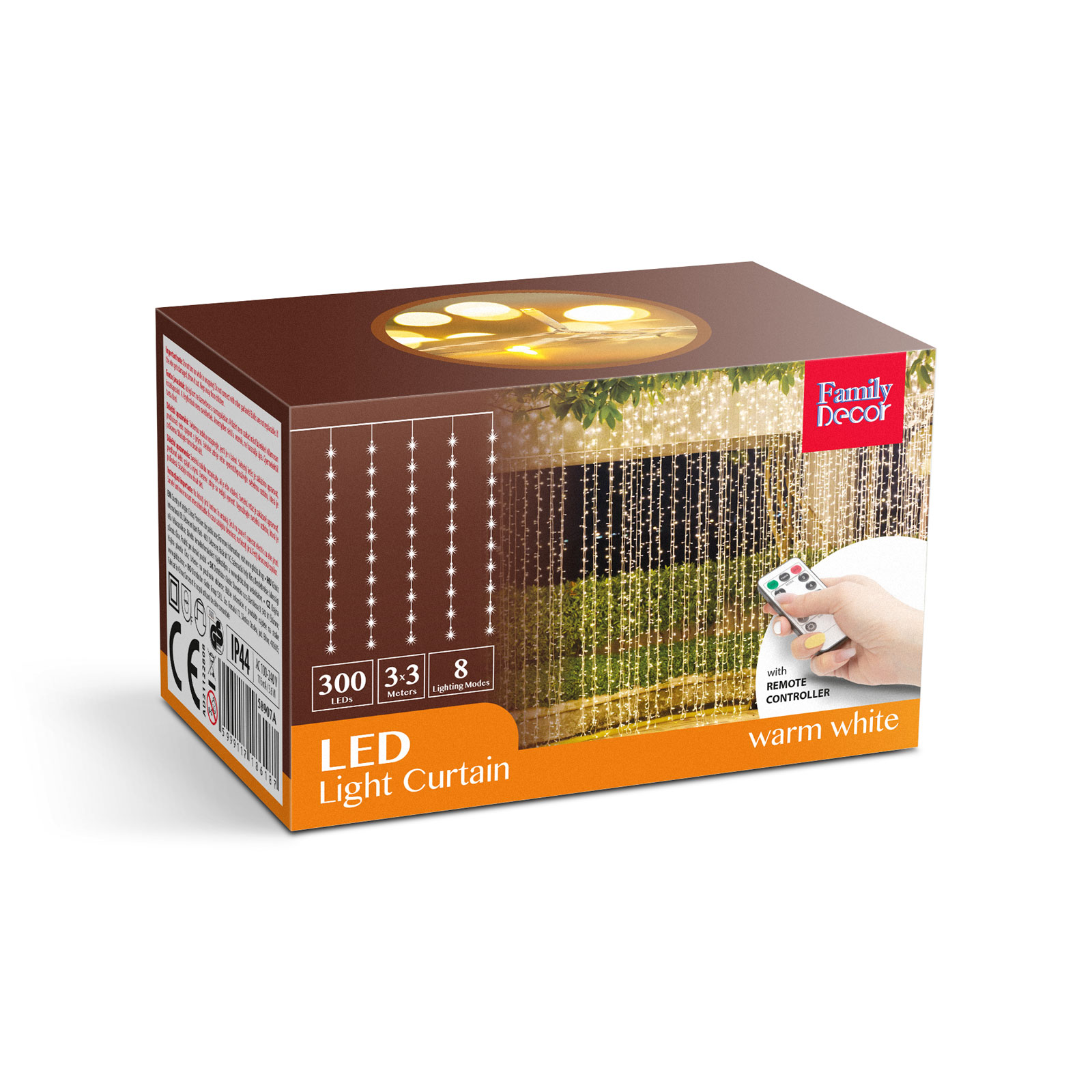 Plasă luminoasă LED - 300 LEDuri - 3 x 3 m - 230V - cu telecomandă - imagine 5